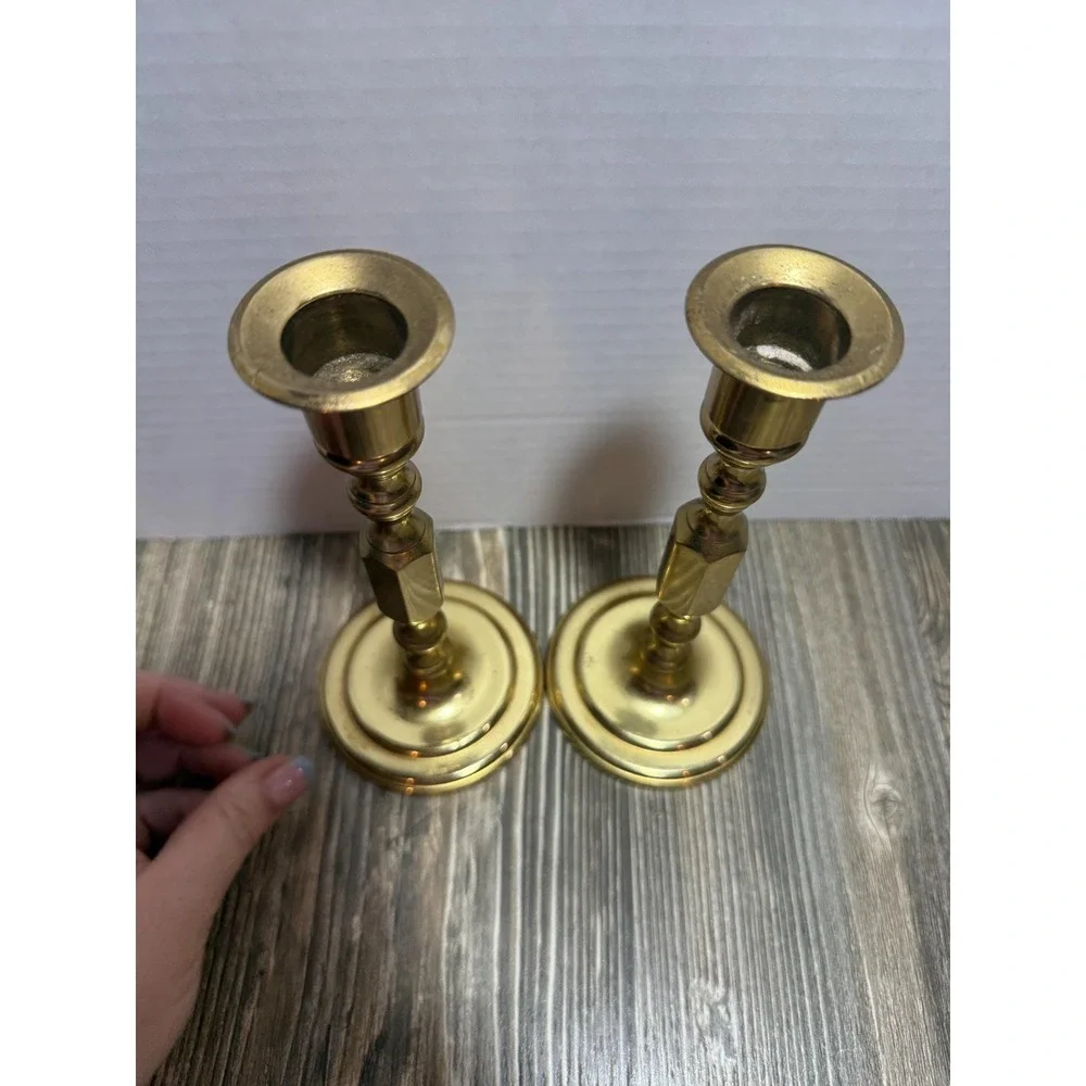 Baldwin Vintage Pair Brass Candlesticks 7 1/4